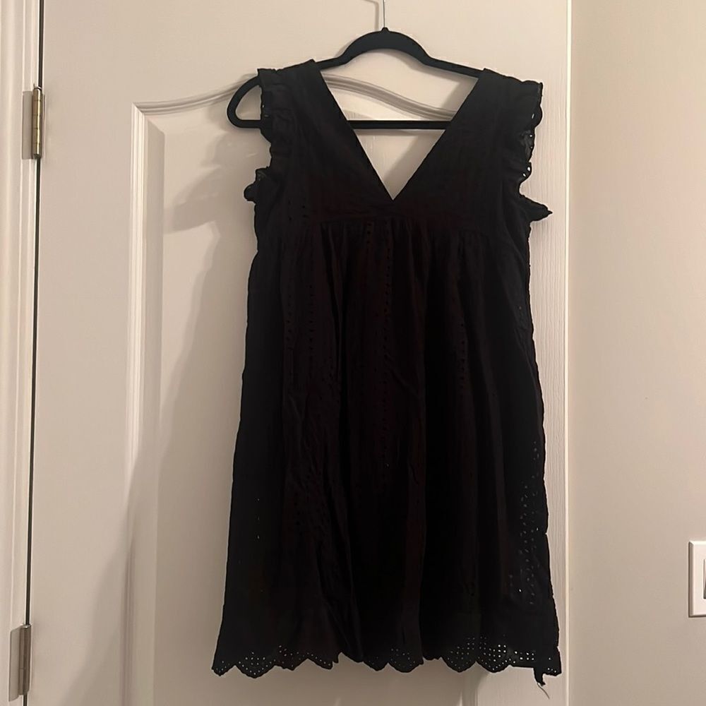 TikTok Famous Romper Dress - Black Eyelet